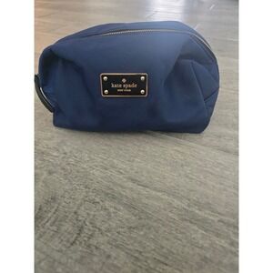 Kate Spade New York Navy Blue Nylon Cosmetic Makeup Travel Bag Pouch